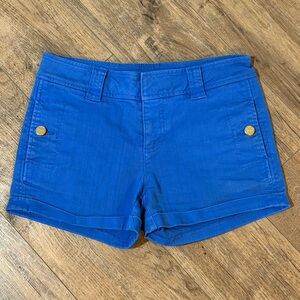 Tory Burch Y2K Blue Low Rise Cotton Flap Pocket Shorts | Size 26